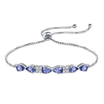 Pulsera de Plata Esterlina 925 con Zafiro Azul y Cadena Ajustable para Mujer - Image 6