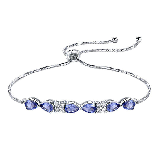 Pulsera de Plata Esterlina 925 con Zafiro Azul y Cadena Ajustable para Mujer - Image 6