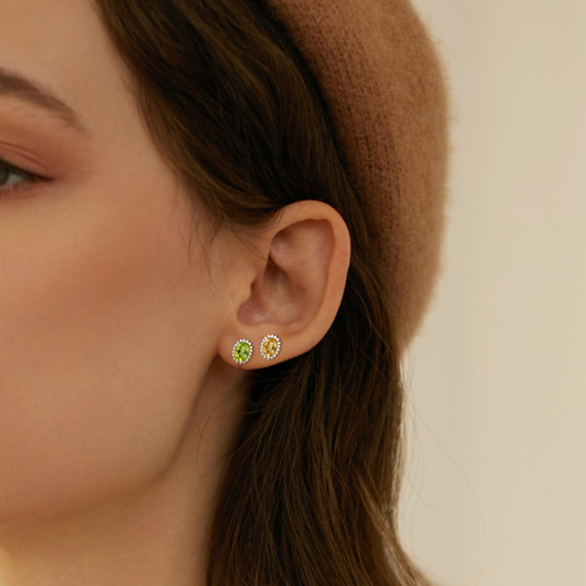 Aretes de Plata 925 con Topacio Natural y Peridoto - Joyería Fina de Lujo - Image 9
