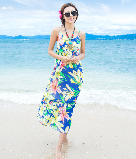 Vestido Playero de Gasa con Tirantes para Niña - Image 8