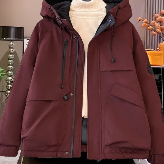 Chaqueta Acolchada Holgada con Capucha Estilo Coreano - Image 14