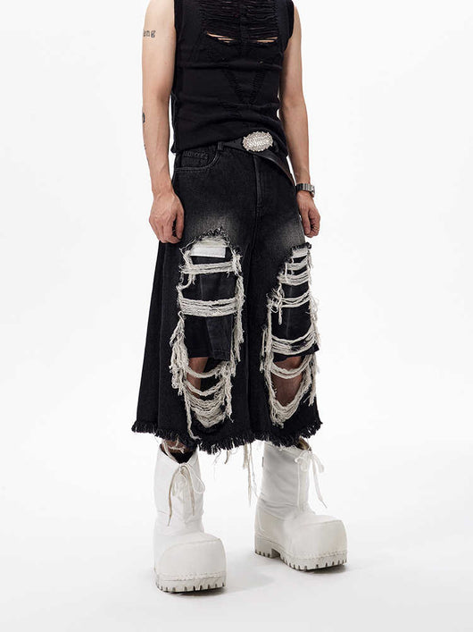 Pantalón Cropped Roto con Parches Estilo Vintage - Image 13