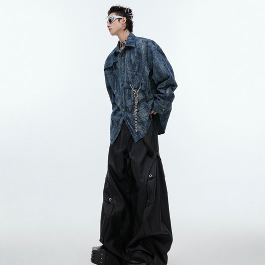 Camisa Retro Oversize de Manga Larga