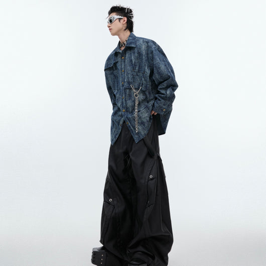 Camisa Retro Oversize de Manga Larga