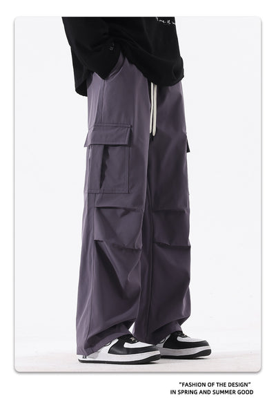 Pantalones Cargo Plisados Retro Americana - Estilo High Street para Parejas - Image 19