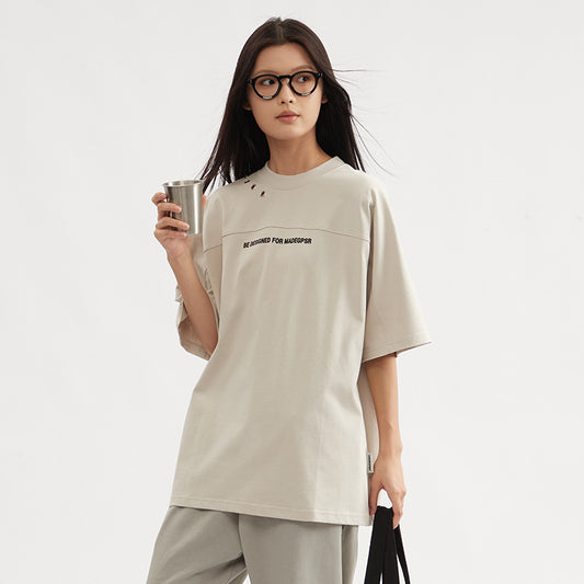 Camiseta Retro Americana Clásica Escote Pequeño Manga Corta