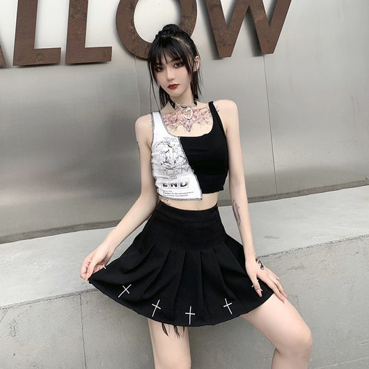 Musculosa Mujer Estilo Urbano con Estampado Patchwork - Image 13