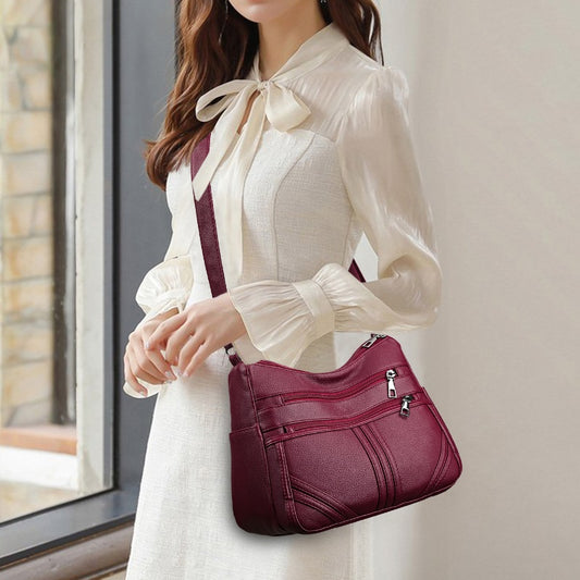 Bolso Crossbody de Cuero Suave Texturizado para Mujer