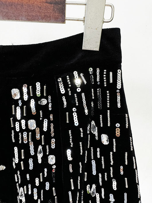 Vestido Midi de Terciopelo con Cuentas - Conjunto Elegante - Image 9