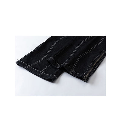 Pantalones Vaqueros Retro Holgados con Cierre Decorativo para Hombre y Mujer - Image 7