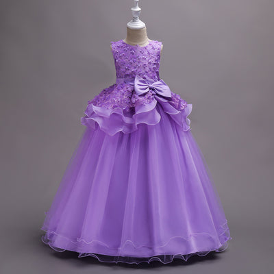 Vestido Largo Princesa con Flores para Niñas - Image 6
