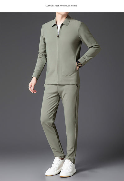 Conjunto de Dos Piezas para Hombre: Cardigan con Cierre y Pantalones Trendy Otoño - Image 26