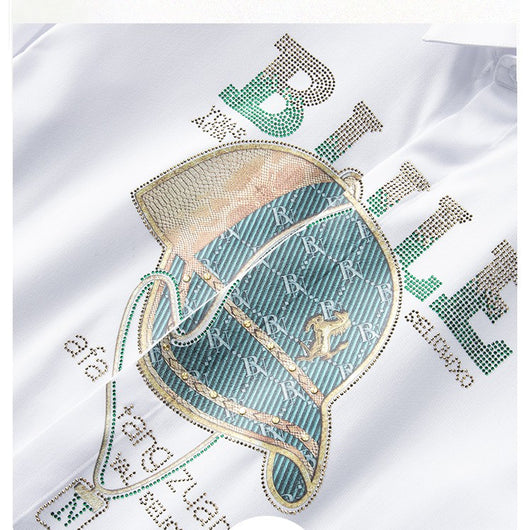 Camisa Casual para Hombre con Detalles de Strass Europeo - Image 3