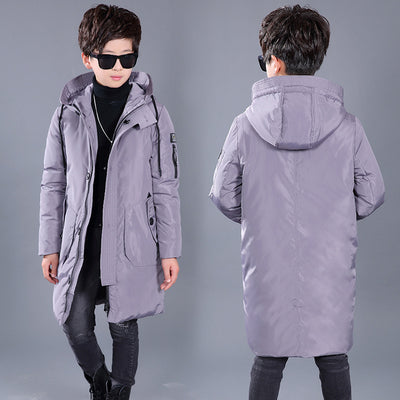 Chaqueta Acolchada para Niño Pluma de Pato Blanca con Capucha - Image 6