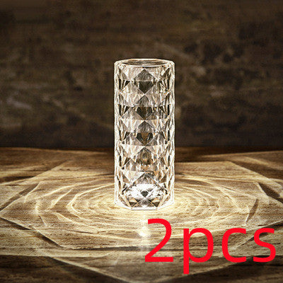 Lámpara Proyectora LED Rosa con Cristal Diamante - Luz Nocturna Táctil USB - Image 10
