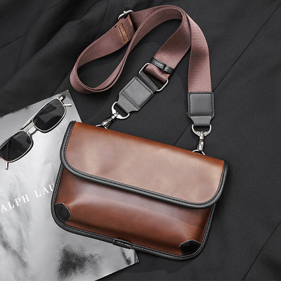 Bolso de Hombro Cuadros Piel Auténtica Estilo Urbano - Image 9