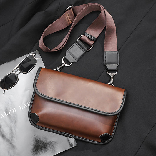 Bolso de Hombro Cuadros Piel Auténtica Estilo Urbano - Image 9