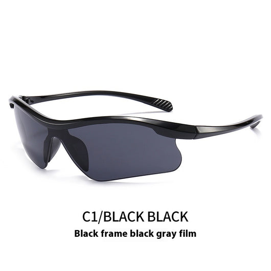 Blue frame sunglasses with blue mirrored lenses, ideal for outdoor sports and fashion wear. - Image 6