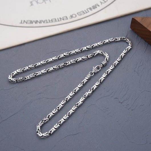 Collar de Plata Esterlina con Cierre Vajra de Seis Mantras Personalizado Estilo Vintage - Image 5