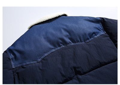 Abrigo Denim Acolchado Retro Americano para Hombre - Image 21