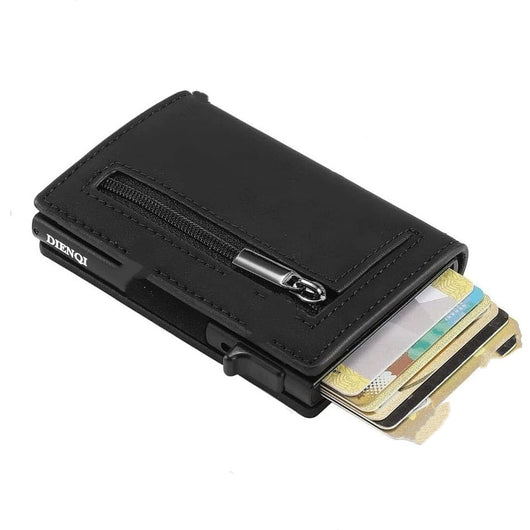Billetera de Cuero con Patrón de Fibra de Carbono - Organizador Multifuncional para Hombre - Image 12