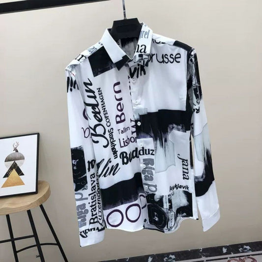 Camisa Casual Retro Floral para Hombre