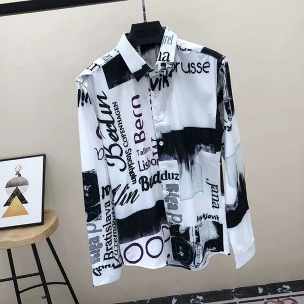 Camisa Casual Retro Floral para Hombre