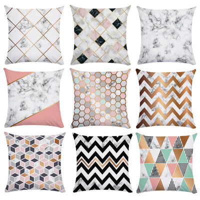 Funda de Almohada Mármol Geométrico Felpa Suave - Image 6