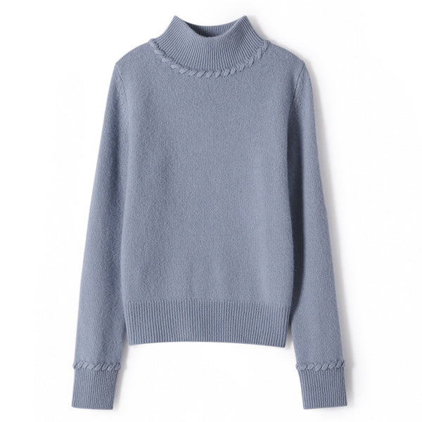 Suéter de Cachemira Cuello Alto Mujer - Diseño Suelto y Elegante para Otoño e Invierno