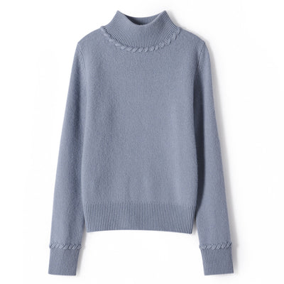 Suéter de Cachemira Cuello Alto Mujer - Diseño Suelto y Elegante para Otoño e Invierno