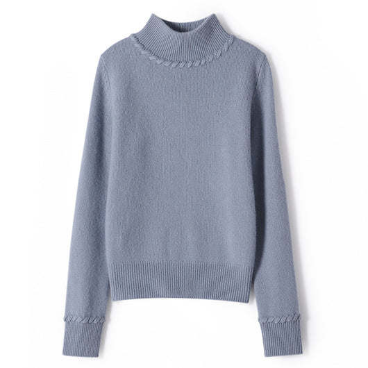 Suéter de Cachemira Cuello Alto Mujer - Diseño Suelto y Elegante para Otoño e Invierno