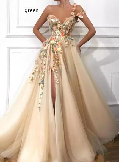 Vestido de Fiesta Champagne Dos Piezas para Mujer - Image 6