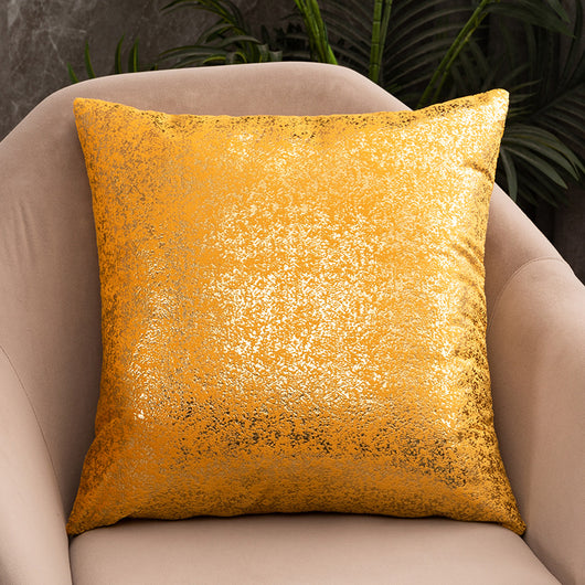Funda de Almohada Terciopelo Copo de Nieve con Estampado Dorado - Image 3