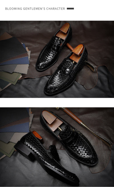 Zapatos de Cuero Tejido para Hombre - Estilo Ejecutivo Casual - Image 10