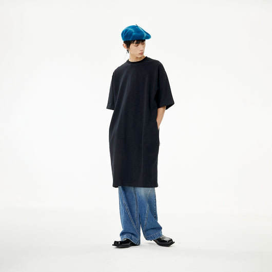Remera Larga Tipo Falda Oversize de Algodón Slub - Image 3