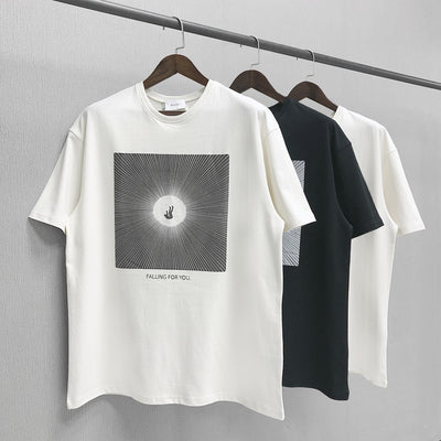 Camiseta Suelta de Manga Corta para Parejas - Estilo Urbano Moderno - Image 10