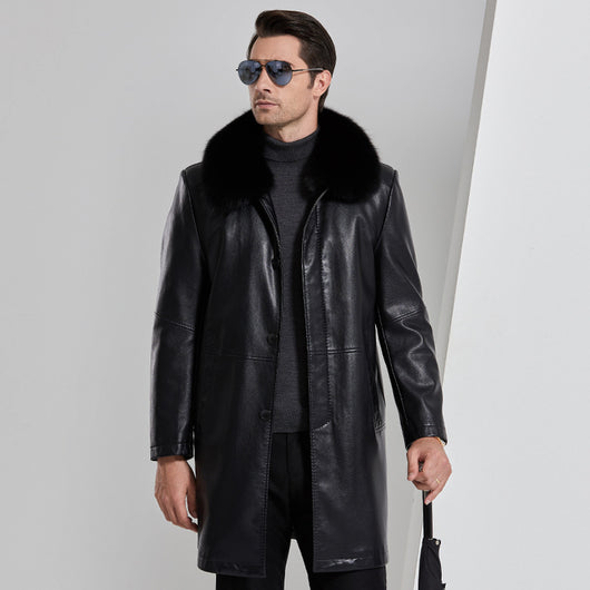 Abrigo de Piel Sintética para Hombre Adulto Mayor - Image 8