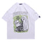 Camiseta Holgada Estampado Periódico - Estilo Urbano Tendencia