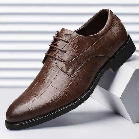Zapatos Casuales Ejecutivos con Cordones Estilo Coreano Respirable Negro - Image 7
