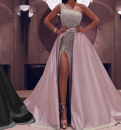Vestido de Noche Asimétrico con Hombro Descubierto - Image 3