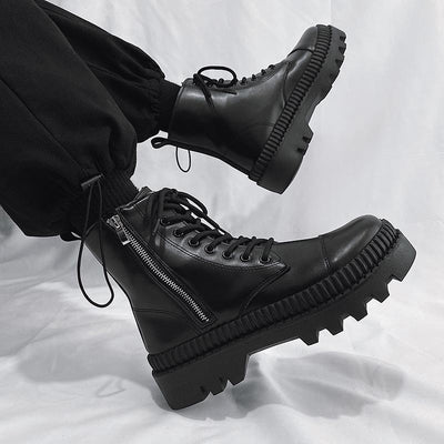 Botas de Cuero para Hombre con Cierre Lateral y Caña Alta - Image 14