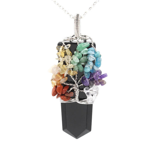 Collar con Colgante Árbol de la Vida en Cristal Hexagonal