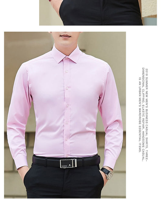 Camisa Blanca de Manga Larga Estilo Coreano para Hombre - Image 13