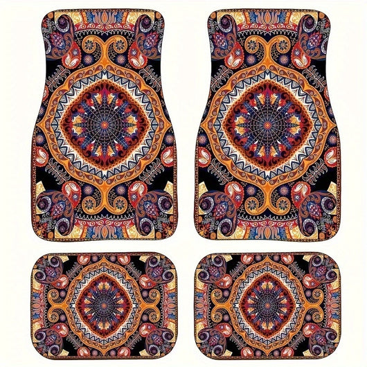 Tapete Bohemio Vintage para Auto - Alfombra Estilo Étnico - Image 17