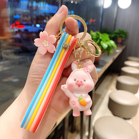 Llavero Creativo Cerdo Flor de Cerezo con Personalidad - Image 2