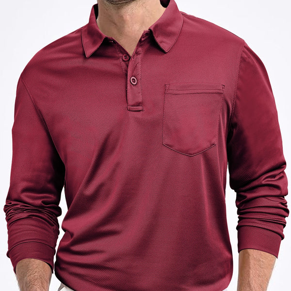 Camisa Suelta de Manga Larga en Color Sólido para Hombre