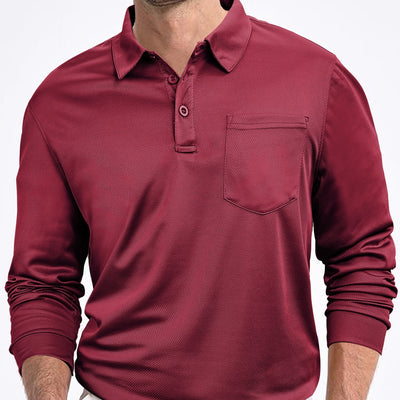 Camisa Suelta de Manga Larga en Color Sólido para Hombre