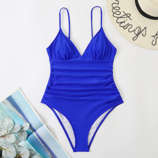 Traje de Baño Enterizo Amarillo Clásico con Halter Ajustable - Image 10