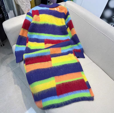 Cardigan Retro Arcoíris a Rayas - Estilo Relajado - Image 13