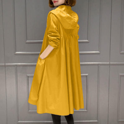 Abrigo Trinchera Coreano Largo con Capucha - Image 5